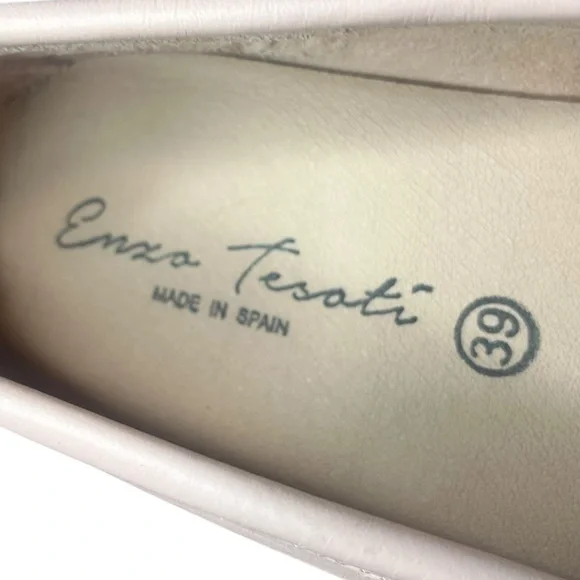 ENZO TESOTI Pale Pink Leather Driving Shoe Loafer Made in Spain Women's Size 8 - Picture 5 of 7